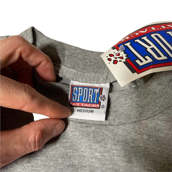 Vintage Y2K Mike Piazza Sport Attack Gray Tshirt Double Sided Print With Tags M - Picture 4 of 7